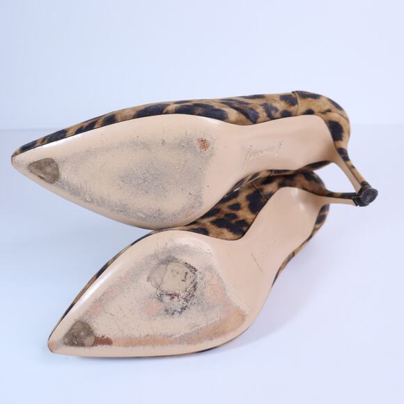 MARION PARKE Muse Leopard Pumps Brown Ankle Strap Pointed Toe Women's 35.5US/5.5 - Picture 8 of 9